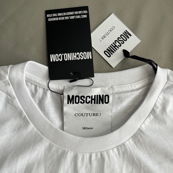 NWT - Moschino Couture! Belt Logo Print Short Sleeve T Shirt - L, XL - Picture 7 of 11